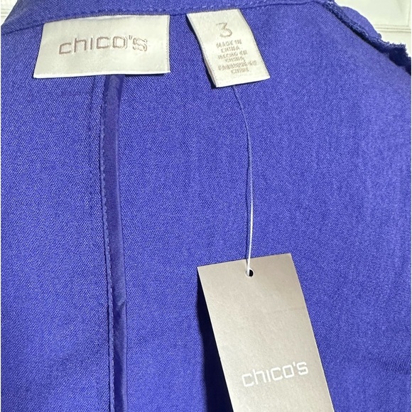Chico's Women's Blazer, Purple, Open Jacket with side Zipper Pockets Size 3, NWT - Picture 10 of 13